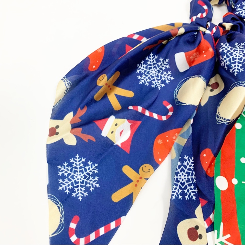 Set 2: Christmas Holiday Scrunchie Hair Ribbon - Picture 6 of 12